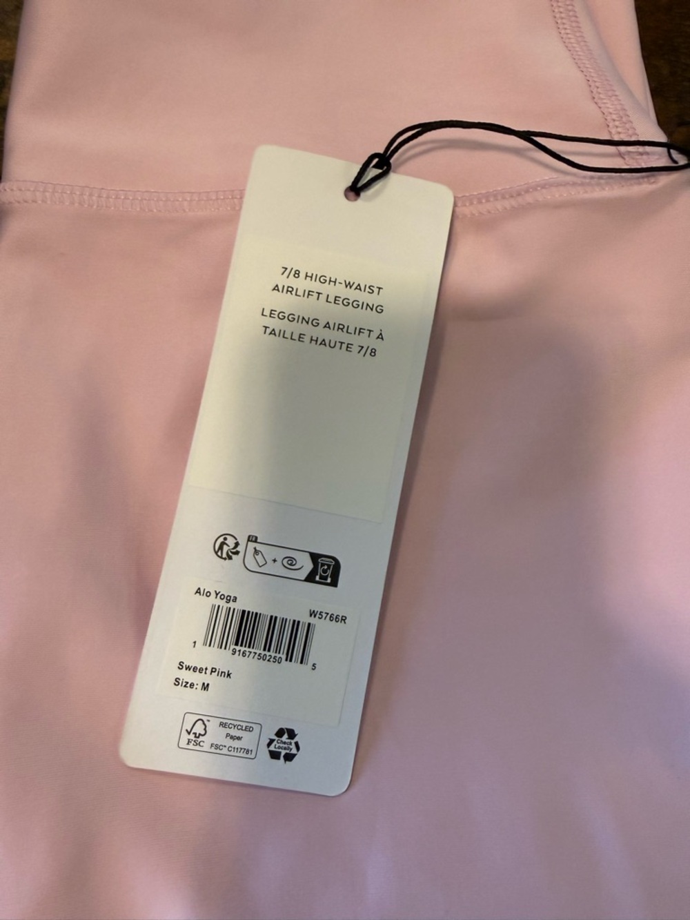 ALO Yoga High-Rise Rose Pink Leggings - Picture 3 of 4
